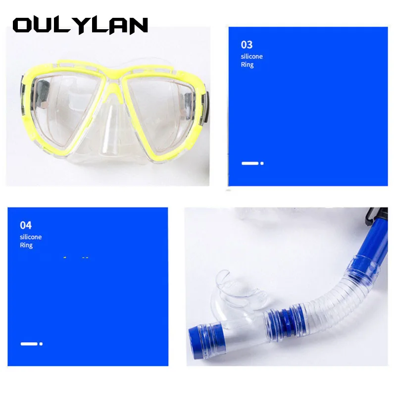 Oulyaln Snorkel Aliento Tubo Conjunto de Gafas de Buceo Máscaras para Adultos para las Mujeres de los Hombres Anti-slip de Natación Equipos de Deportes de Agua . ' - ' . 2