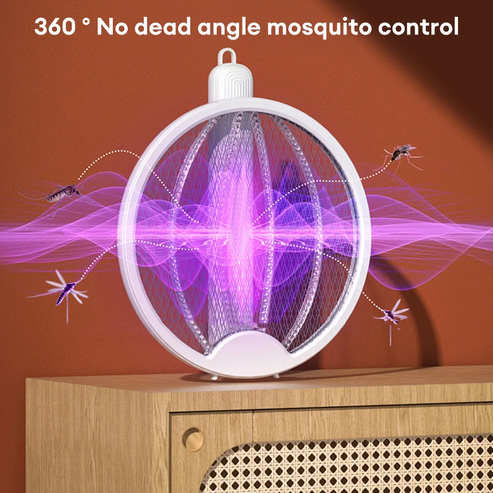 4 En 1 Eléctrico del Mosquito Raqueta Plegable USB Recargable UV Mosquito Lámpara de Luz de Onda de Mosquitos Señuelo Eléctrico Insecto Asesino . ' - ' . 1