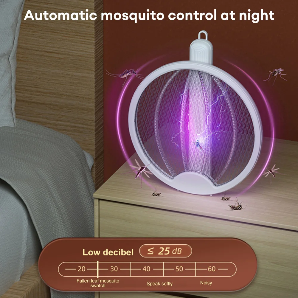 4 En 1 Eléctrico del Mosquito Raqueta Plegable USB Recargable UV Mosquito Lámpara de Luz de Onda de Mosquitos Señuelo Eléctrico Insecto Asesino . ' - ' . 4