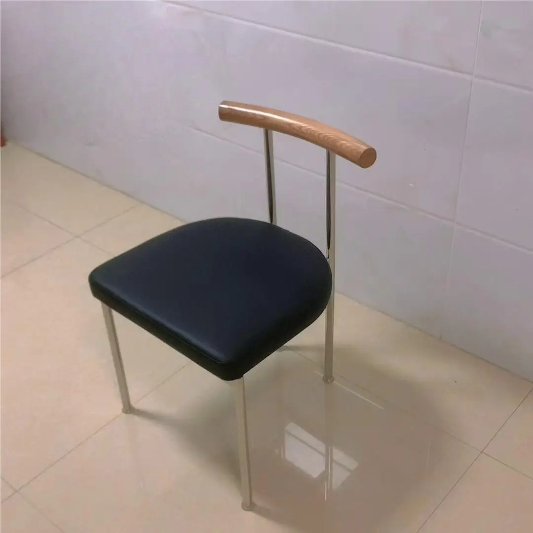 Moderno minimalista luz de lujo silla de comedor de gama alta de cuero de alta gama presidente del hogar de ceniza de madera silla de escritorio . ' - ' . 1