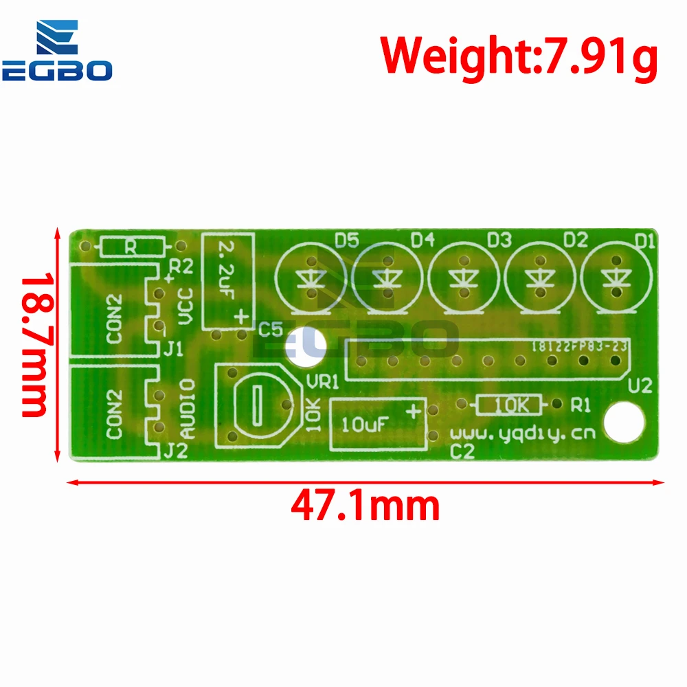 EGBO Electrónico Kit de Piezas de 5mm ROJO LED Verde que Indica el Nivel de 3.5-12V KA2284 DIY KIT de Audio Indicador del Nivel de la Suite Trousse de BRICOLAJE . ' - ' . 2