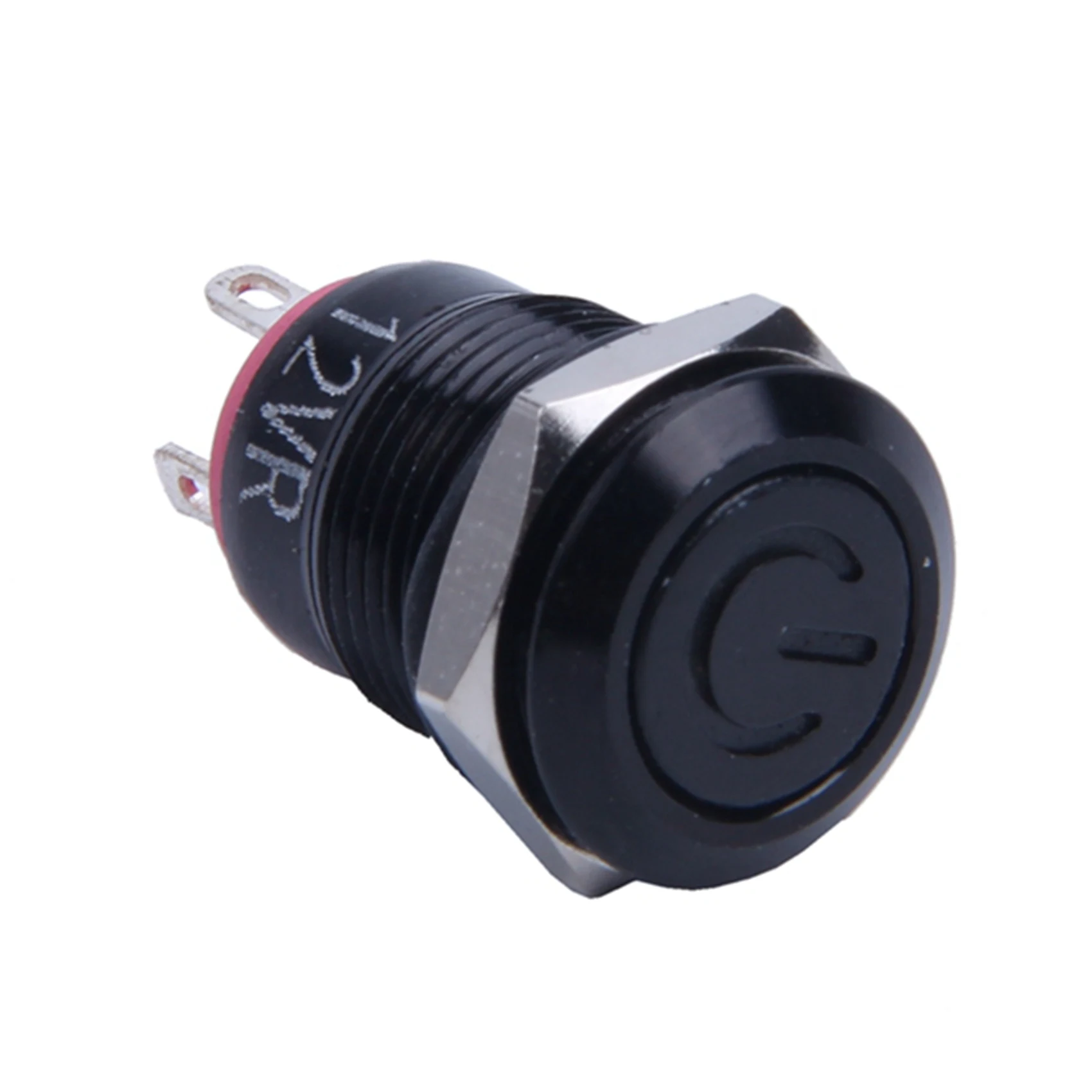 3X 12V 2A 9.5 mm LED Casquillo del Metal del Poder Momentáneo Interruptor de Botón del Coche de DIY Modificado, Rojo . ' - ' . 2