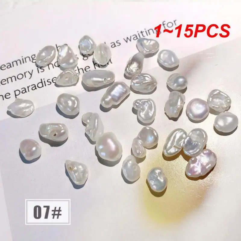 1~15PCS de Estilo Japonés de agua Dulce Natural de la Perla Arte de Uñas Decoración Elegante Barroco Perla Manicura Accesorios Mayorista . ' - ' . 0