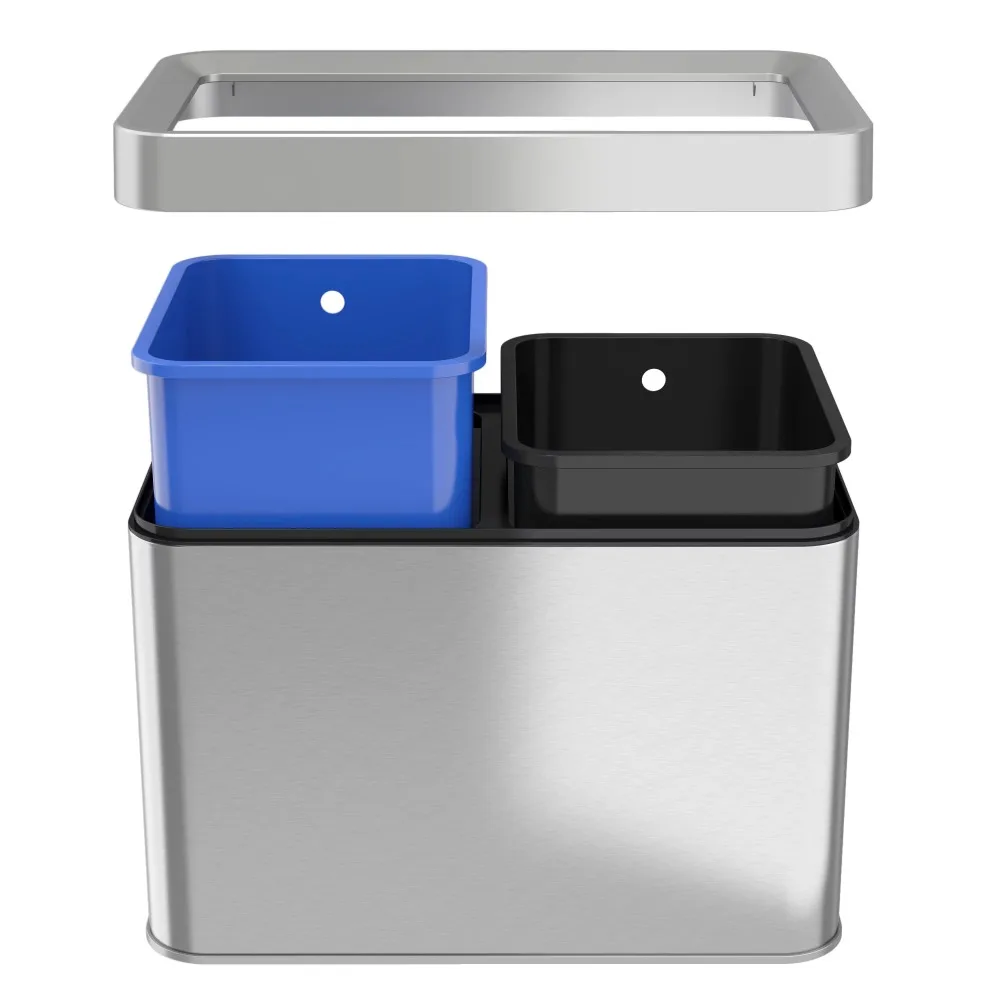 iTouchless 5.3 Galones de parte Superior Abierta la lata de la Basura y la Papelera de reciclaje de Compartimiento Doble Combo . ' - ' . 3