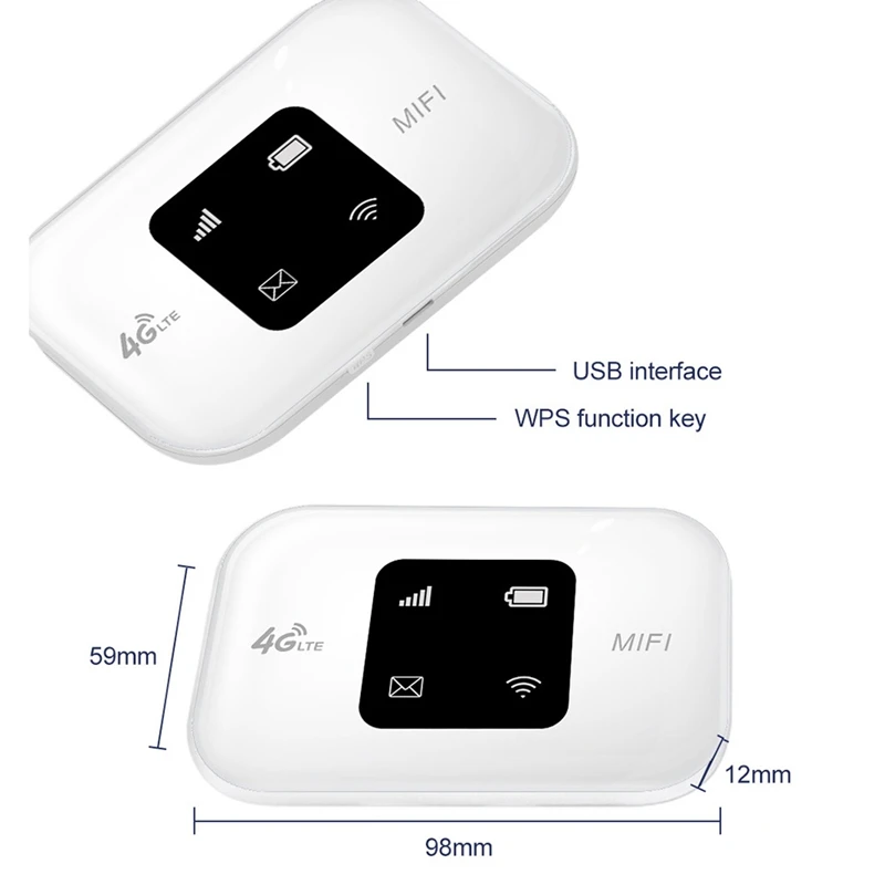 4G Mifi Pocket Router Wifi 150Mbps 2.4 G Wifi Coche Móvil de Wifi Hotspot Inalámbrico Con Ranura de la Tarjeta Sim 3000 Mah Portátil Mifi . ' - ' . 4