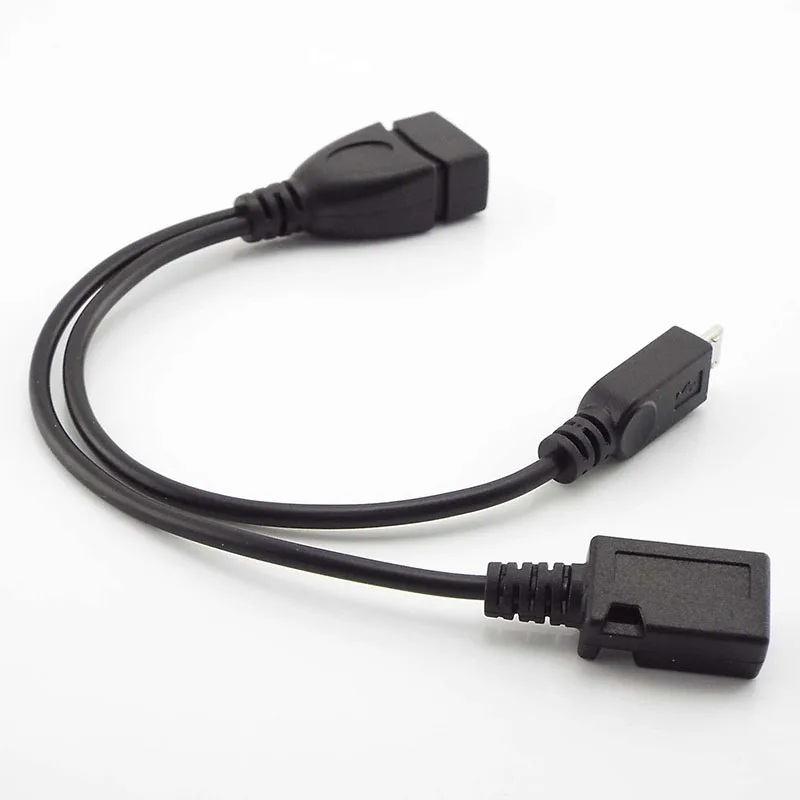 2 en 1 OTG Micro Usb Host Power Y Splitter Adaptador Usb a Mirco 5 Pines Macho-Hembra Puerto Micro USB OTG Cable de Carga . ' - ' . 1