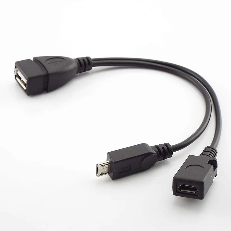 2 en 1 OTG Micro Usb Host Power Y Splitter Adaptador Usb a Mirco 5 Pines Macho-Hembra Puerto Micro USB OTG Cable de Carga . ' - ' . 2