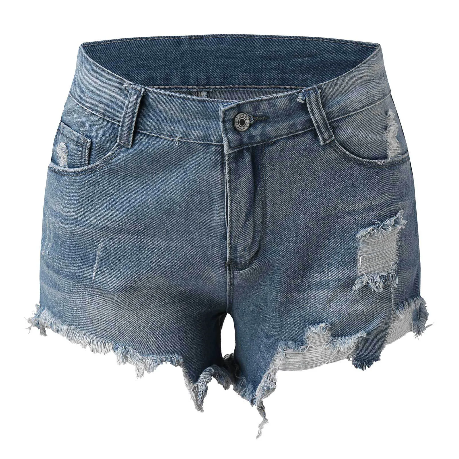 Las mujeres del Agujero del Dril de algodón pantalones Cortos de Verano de Cintura Alta y Casual Slim pantalones Cortos de Jean Para Mujer de Verano 2023 Short de Denim Femme . ' - ' . 3