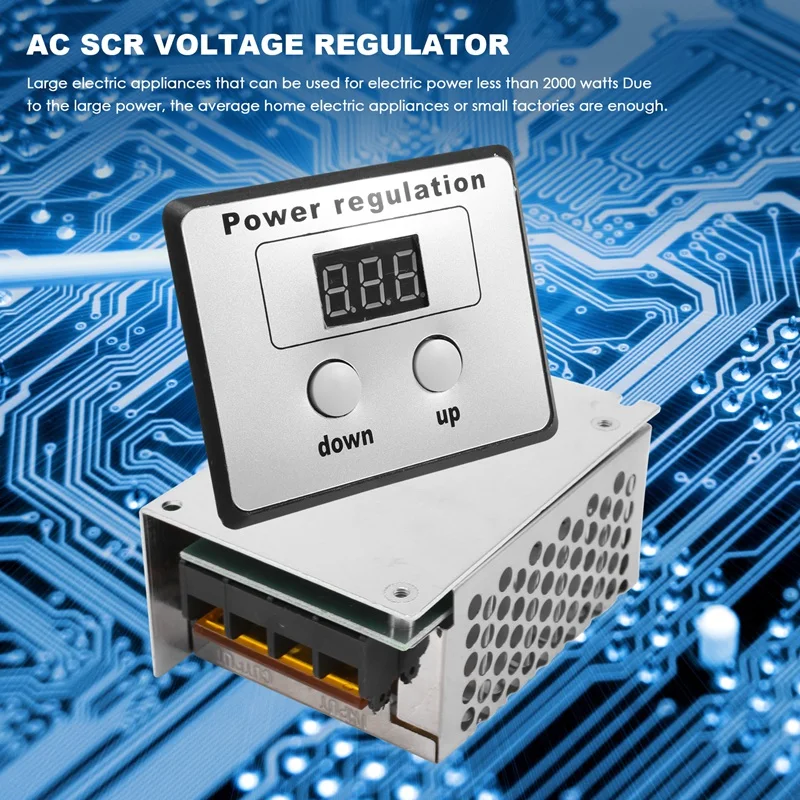 4000W 220V AC SCR Regulador de Voltaje Regulador de Velocidad del Motor Eléctrico del Controlador de Temperatura Para el Calentador de Agua de los Motores Pequeños . ' - ' . 2