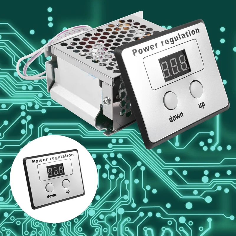 4000W 220V AC SCR Regulador de Voltaje Regulador de Velocidad del Motor Eléctrico del Controlador de Temperatura Para el Calentador de Agua de los Motores Pequeños . ' - ' . 4