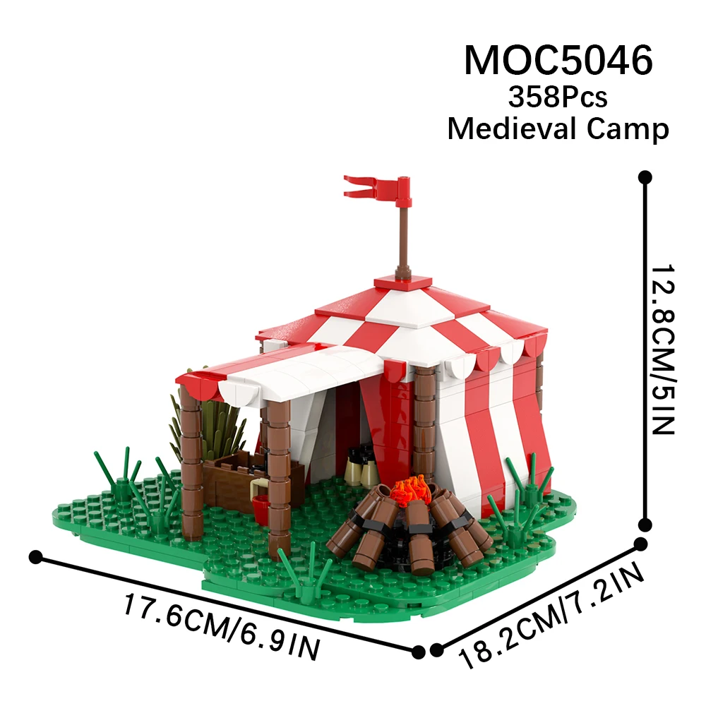 MOOXI Edad Media, Militar, de la Guerra Tienda de Campamento Bloques de Ladrillos del Edificio Educativo Chico de Juguete Para los Niños 3D Regalos Ensamblar las Piezas MOC5046 . ' - ' . 5