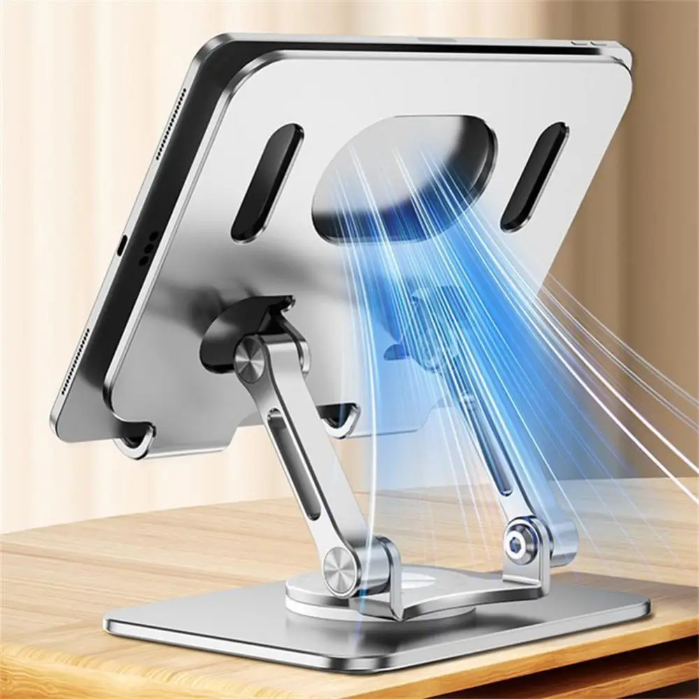 Portátil Soporte de teléfono Móvil de la tableta del soporte de aleación de aluminio multifuncional de escritorio perezoso soporte de 360 grados de rotación plegable . ' - ' . 5