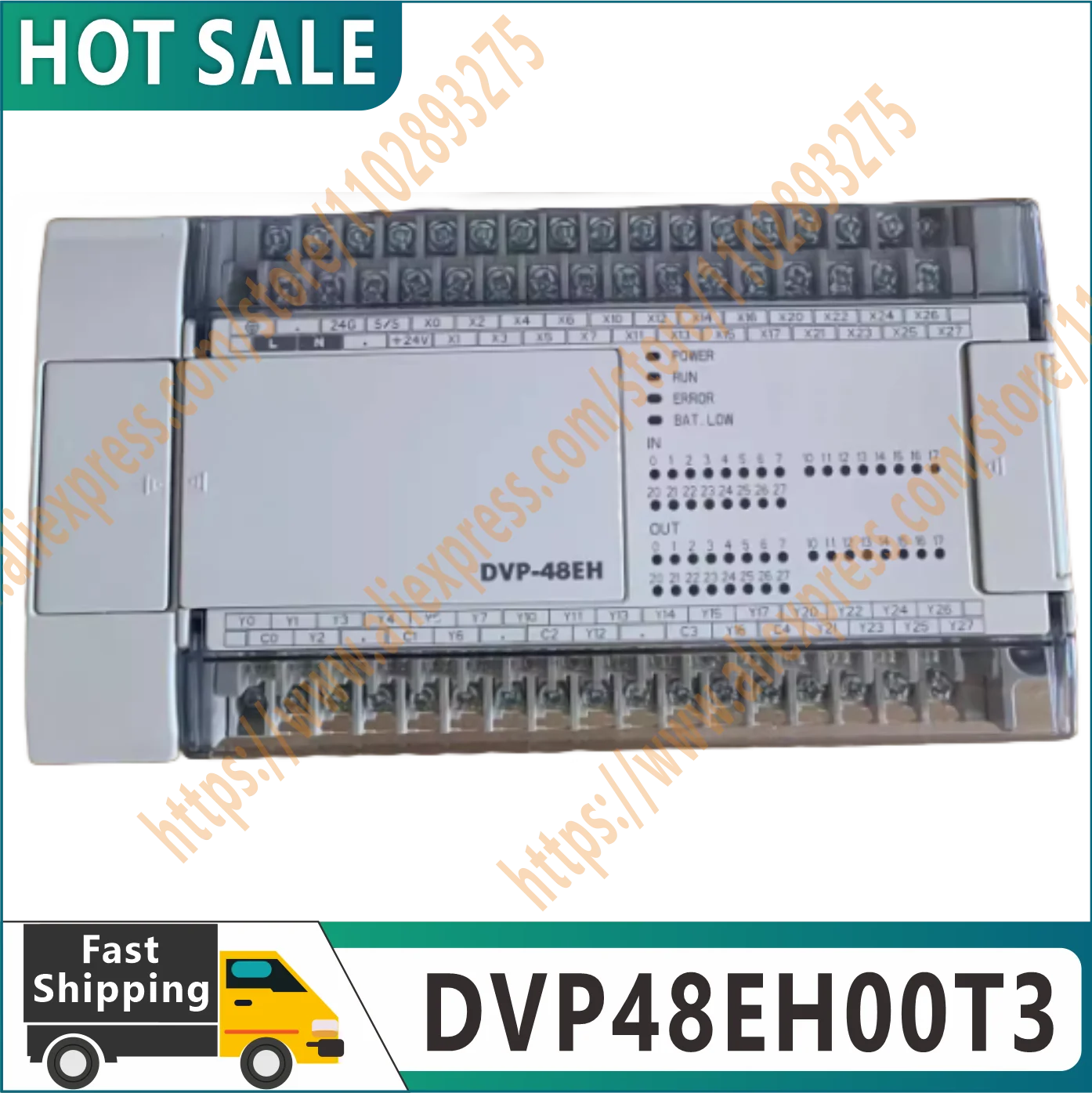 100% original de la prueba DVP48EH00T3 regulador programable del PLC . ' - ' . 0