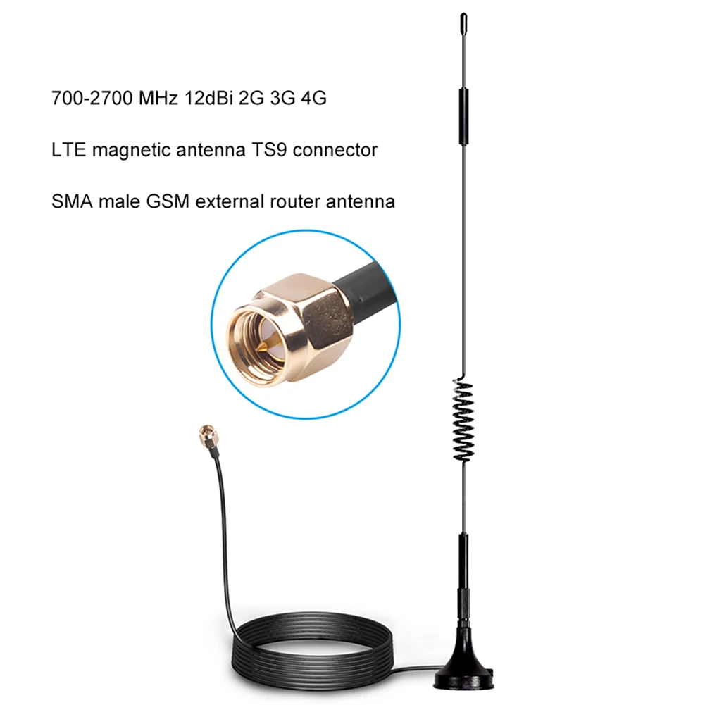 1pc de la Antena 4G LTE de Antena SMA Conector Macho 700-2700MHz 12dBi GSM Antena Externa de CC conexión a Tierra Universal . ' - ' . 2