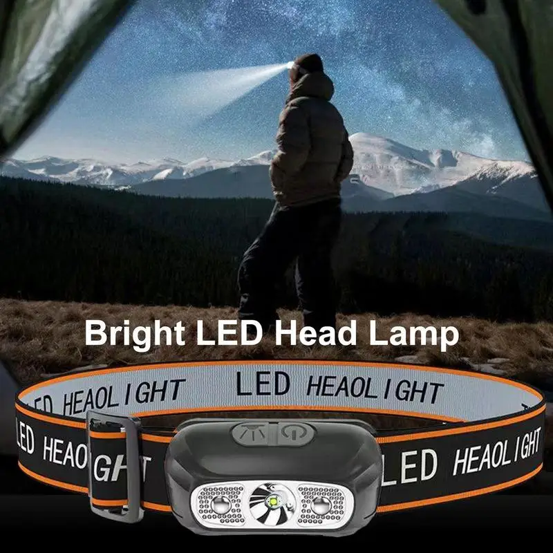 LED linterna Recargable Ultra Brillante Diadema Linterna Ajustable Faro LED linterna de Cabeza Con 4 Modos de Iluminación USB . ' - ' . 4