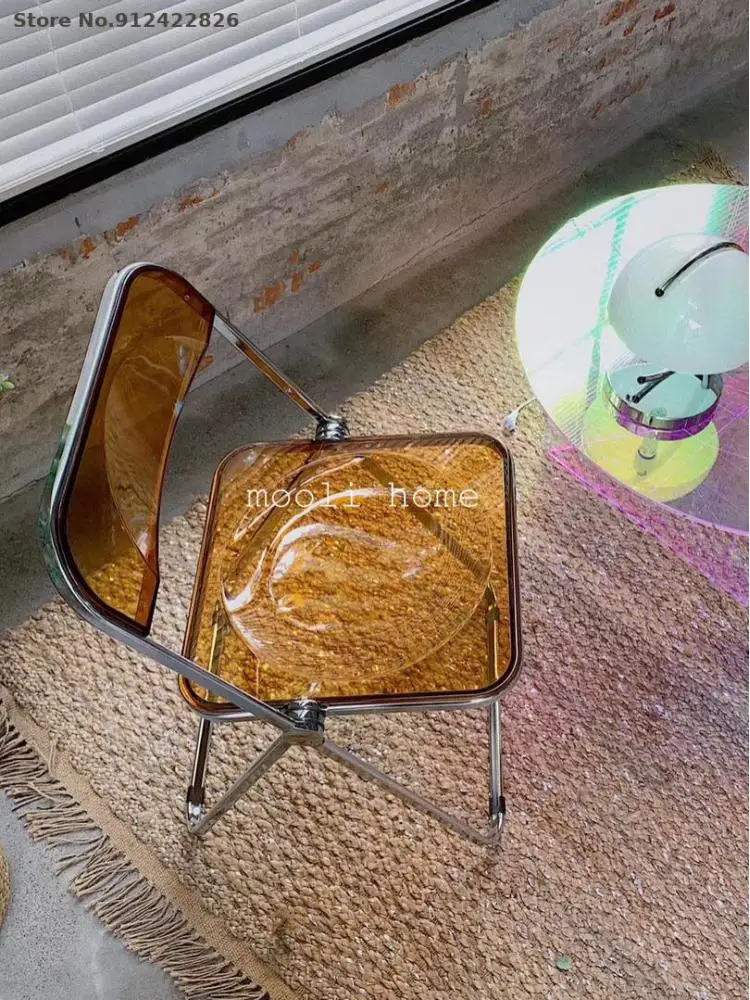 Nórdico moderno, transparente, silla plegable ins de mimbre silla de comedor estudio de fotografía de ACRÍLICO de la SILLA . ' - ' . 3