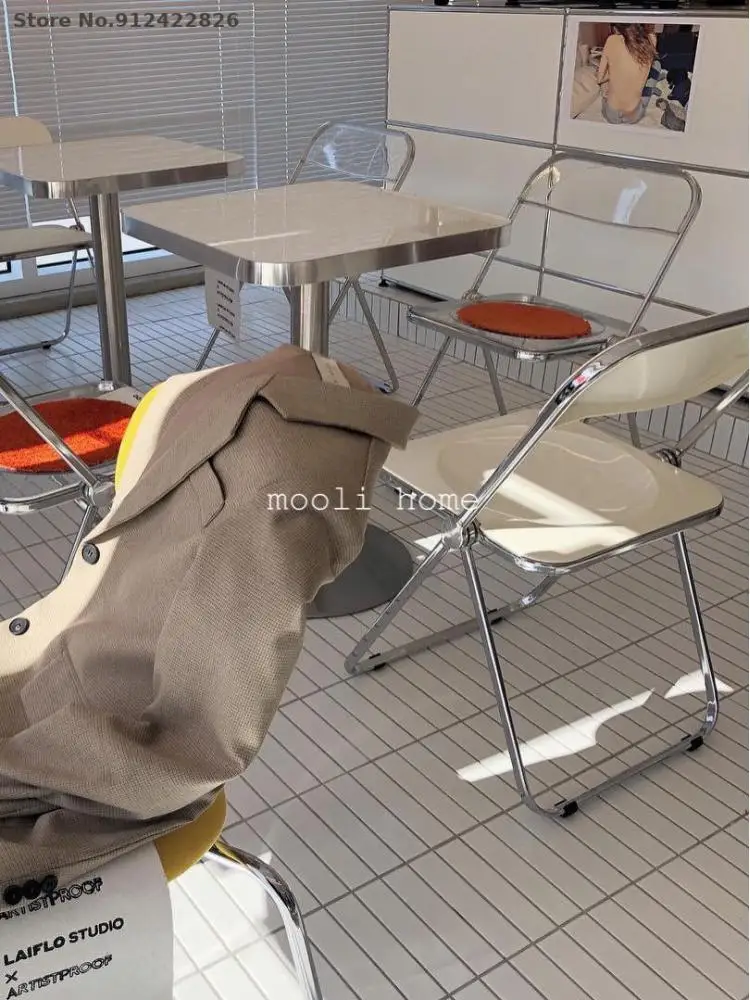 Nórdico moderno, transparente, silla plegable ins de mimbre silla de comedor estudio de fotografía de ACRÍLICO de la SILLA . ' - ' . 4