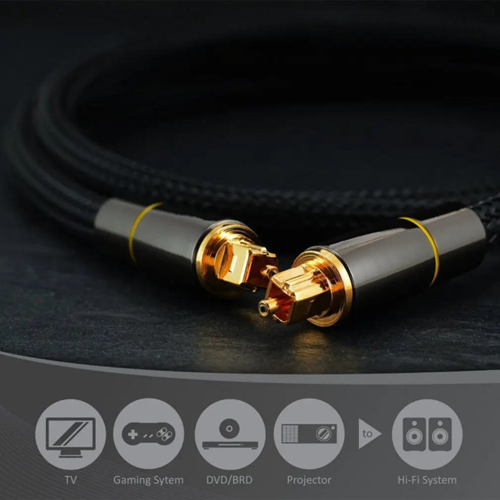 Digital Cable Óptico de Audio de alta fidelidad Digital 5.1 de Sonido SPDIF Cable Óptico Toslink de Audio Cable de Fibra Óptica Cable de Audio Dropshippin . ' - ' . 1