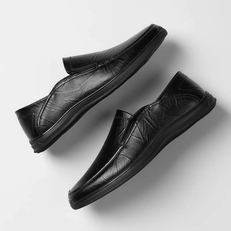 Nuevos Hombres Casual Zapatos de Cuero Mocasines de Moda Cómodo antideslizante Mocasines de Hombres Ligero Caminar Pisos italiana Suave Zapatos Masculinos . ' - ' . 1