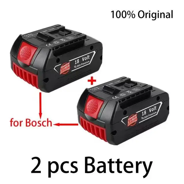 18V 10000mAh para Bosch Taladro Eléctrico 18V 10.0 Ah Li-ion de la Batería BAT609 BAT609G BAT618 BAT618G BAT614 2607336236+cargador . ' - ' . 3