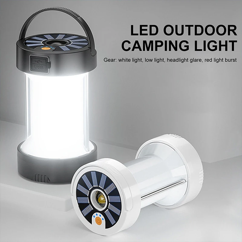 Solar Camping Carpa de la Lámpara LED de Luces de Emergencia Recargable de la Batería de Lámparas de Linterna Blanco . ' - ' . 1