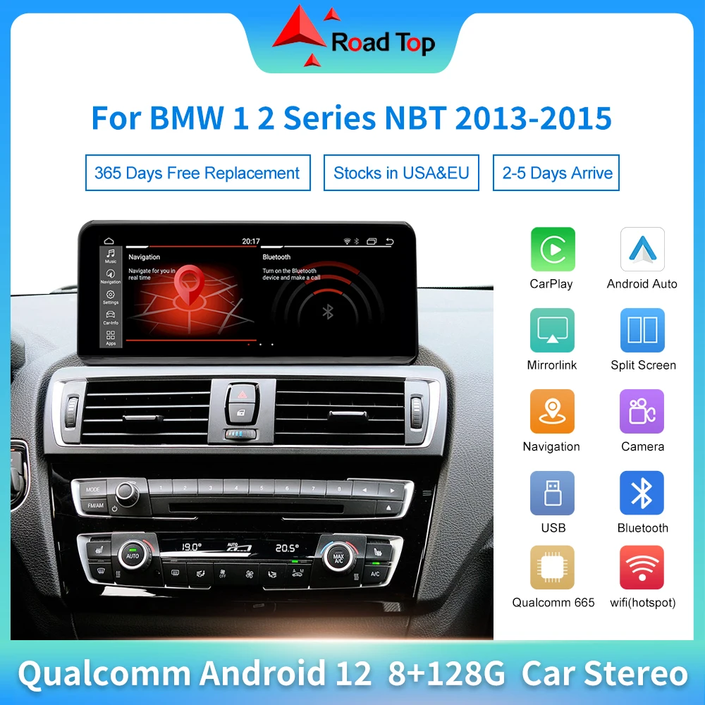 Qualcomm Android 12 Estéreo de la Unidad principal para BMW 1,2 Serie F20/F21/F23 F45 2013-2016 NBT con CarPlay Auto de Navegación GPS . ' - ' . 0