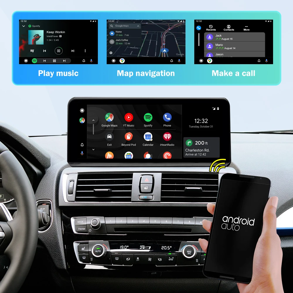 Qualcomm Android 12 Estéreo de la Unidad principal para BMW 1,2 Serie F20/F21/F23 F45 2013-2016 NBT con CarPlay Auto de Navegación GPS . ' - ' . 3