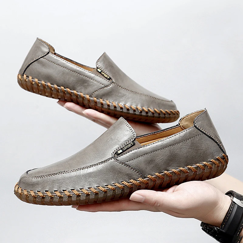 2023 Nuevos Mocasines de Cuero de los Hombres de Diseño Mocasín de la Moda de Deslizamiento sobre el Plano Suave de los Hombres Casuales Zapatos de Varón Adulto Calzado hecho a Mano Zapatos del Barco . ' - ' . 2
