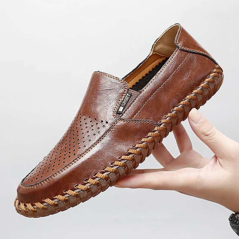 2023 Nuevos Mocasines de Cuero de los Hombres de Diseño Mocasín de la Moda de Deslizamiento sobre el Plano Suave de los Hombres Casuales Zapatos de Varón Adulto Calzado hecho a Mano Zapatos del Barco . ' - ' . 3