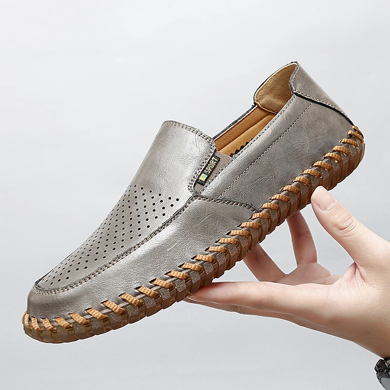 2023 Nuevos Mocasines de Cuero de los Hombres de Diseño Mocasín de la Moda de Deslizamiento sobre el Plano Suave de los Hombres Casuales Zapatos de Varón Adulto Calzado hecho a Mano Zapatos del Barco . ' - ' . 4