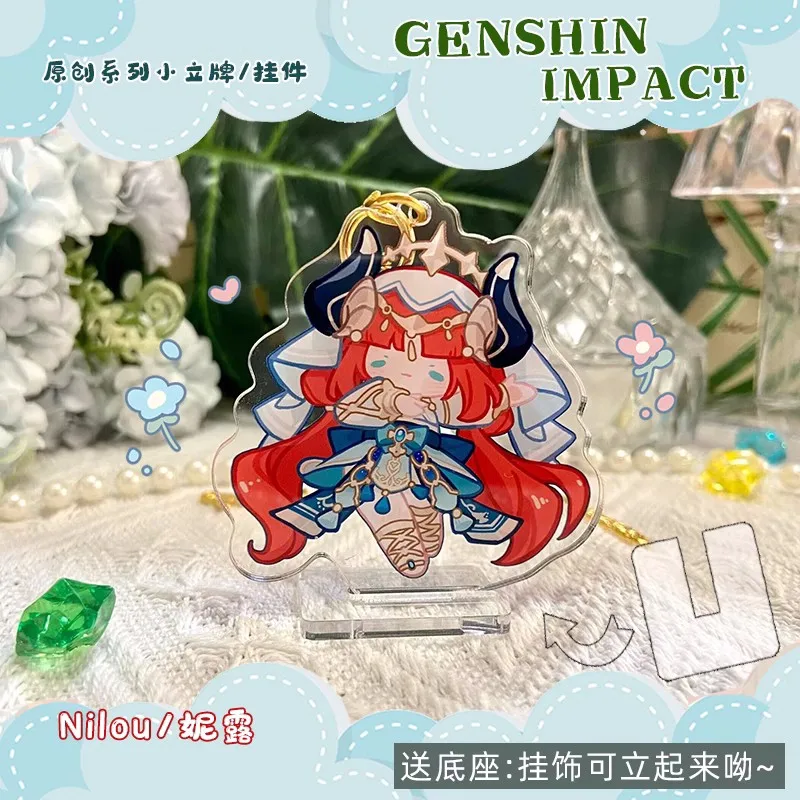 Anime Genshin Impacto Nahida Cyno Nilou Diluc Errante 6cm Llavero de Pie la Figura de Cosplay Figura Llavero 4592 Niños Juguete Colgante . ' - ' . 5