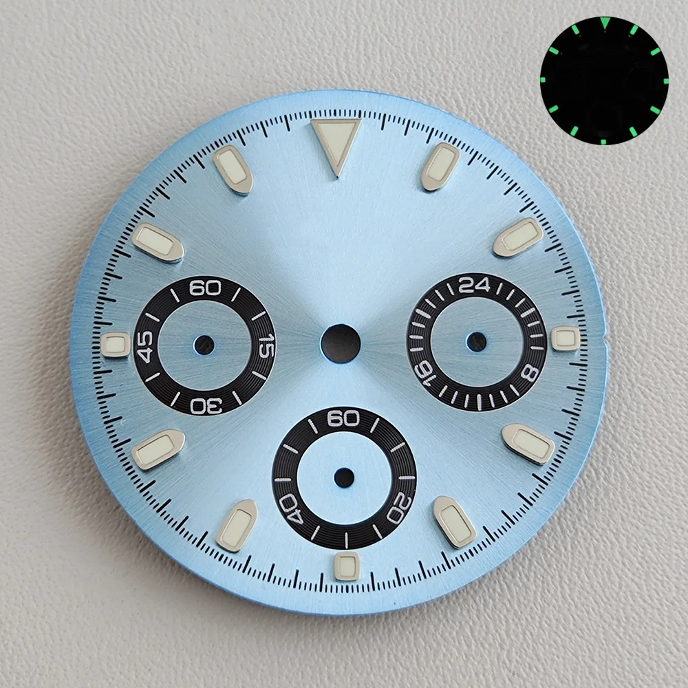 japonés cronógrafo reloj de VK63 movimiento de cuarzo 39MM dialstainless de acero caseluminous panda de línea . ' - ' . 2