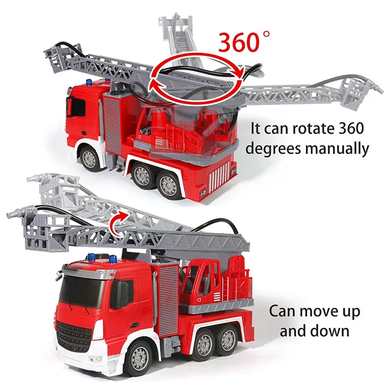 RC Spray Camión de Bomberos Coche de Control Remoto de la Venta Caliente de los Niños Coche de Control Remoto de Rescate de Elevación de la Escalera de la Grúa de Simulación de Coches de Juguete . ' - ' . 2