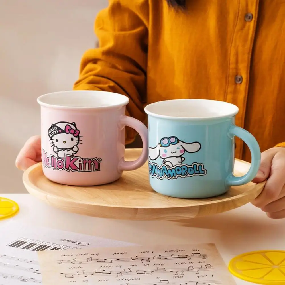 Nueva Sanrios Kawaii Kuromi Y2K Café con Leche 360Ml de Cerámica Desayuno Taza de dibujos animados de Anime Hello Kittys Manejar Office Home Par de Regalo . ' - ' . 4