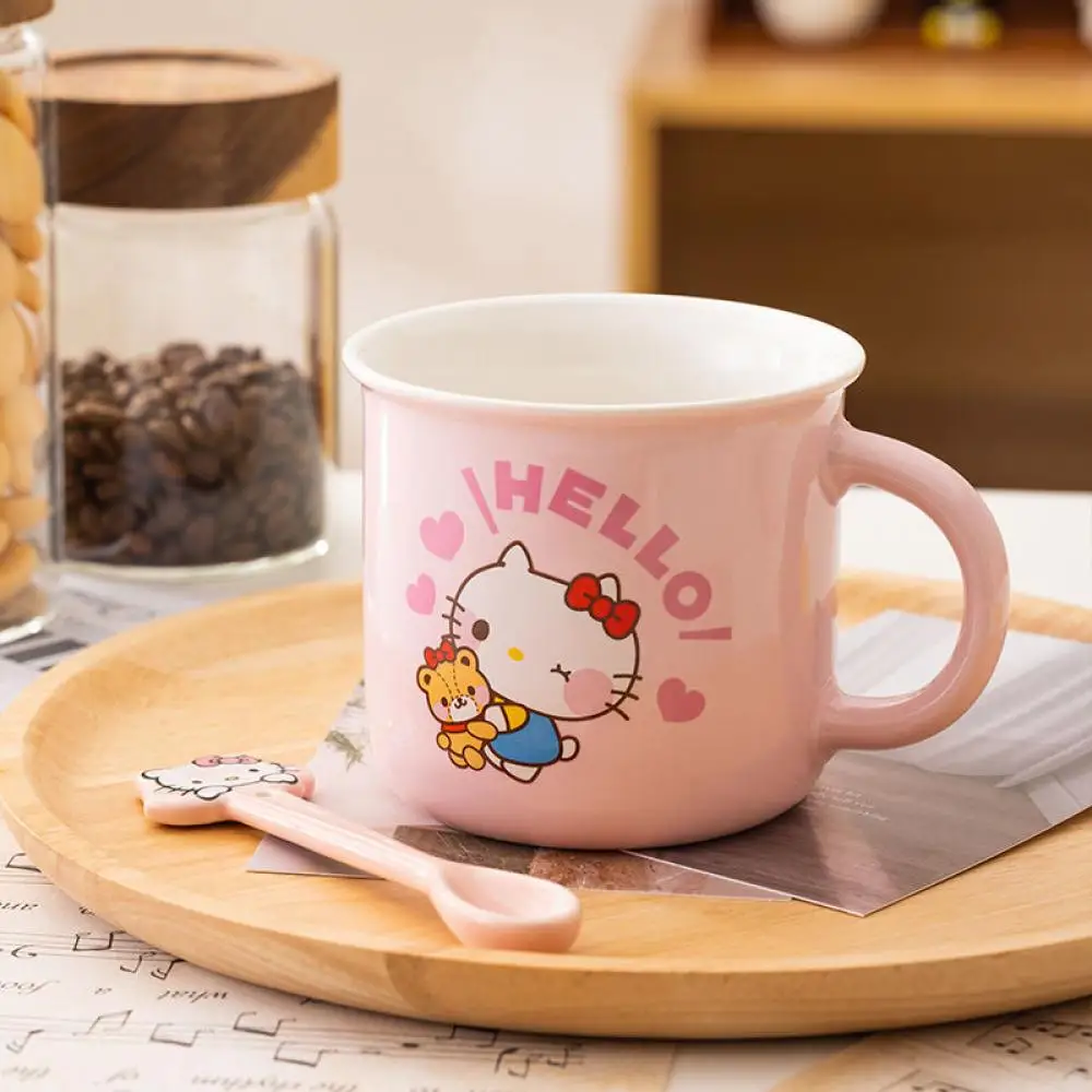 Nueva Sanrios Kawaii Kuromi Y2K Café con Leche 360Ml de Cerámica Desayuno Taza de dibujos animados de Anime Hello Kittys Manejar Office Home Par de Regalo . ' - ' . 5