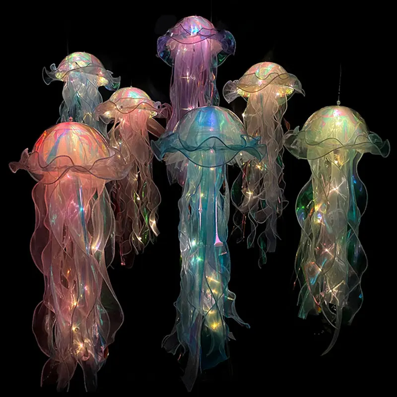 Las Medusas Luminosas Juguetes De Colores De La Lámpara De La Linterna De La Sirena Bajo El Mar Tema De Las Medusas Habitación De Los Niños Parte Decorados Portátil De Luz De La Noche . ' - ' . 0