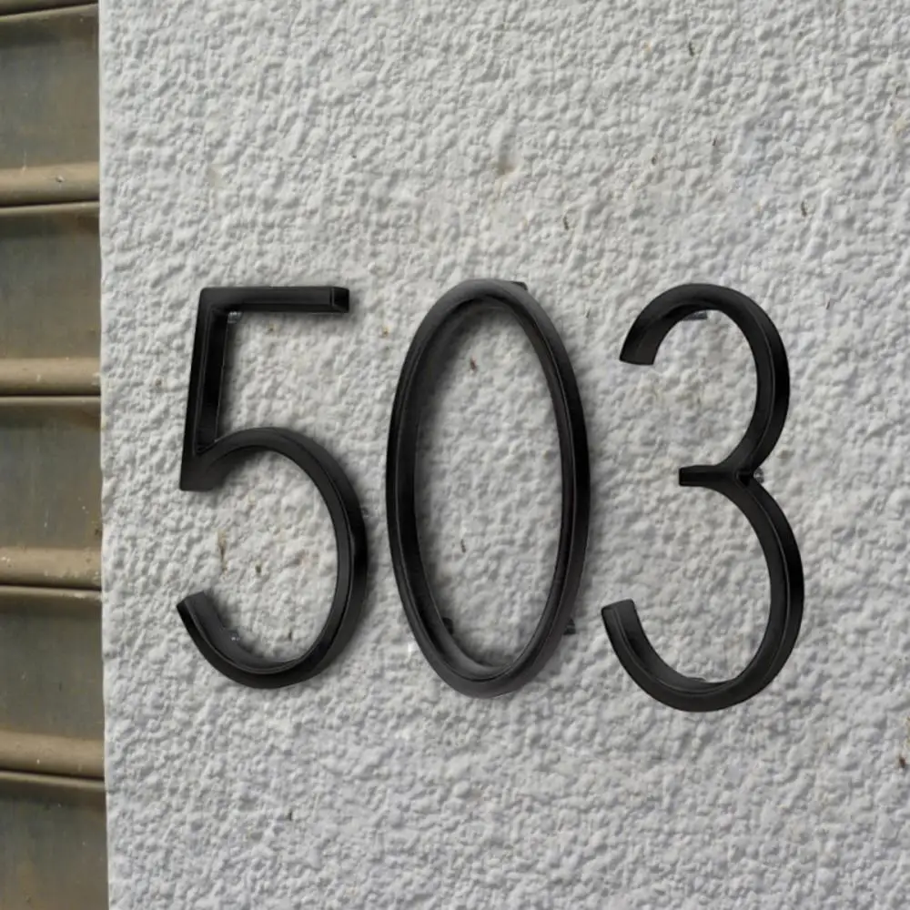 Negro Número de Dirección de la Puerta de la Casa, Signo de la Etiqueta con el Número del Hotel Casa de la etiqueta Engomada de la Decoración del Hogar, los Números de Dirección de la Placa de Signo Moderno 125mm . ' - ' . 4
