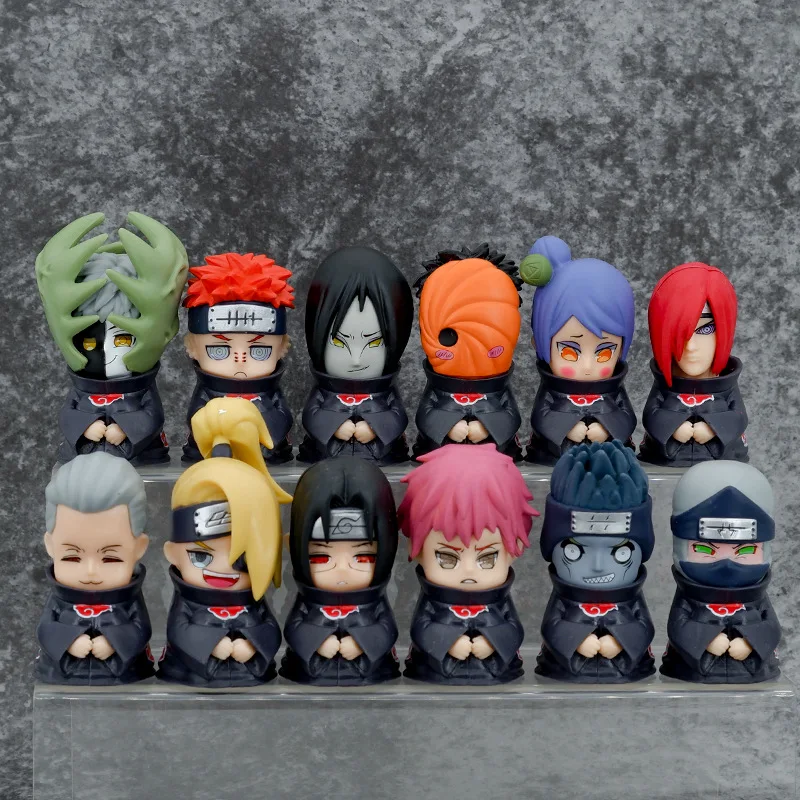 6Pcs/Set de Naruto Shippuden Anime de dibujos animados de las Figuras de Acción Q Versión Lindo Akatsuki Itachi Obito GK Modelo de Muñeca Decoración Juguetes de Regalo . ' - ' . 0