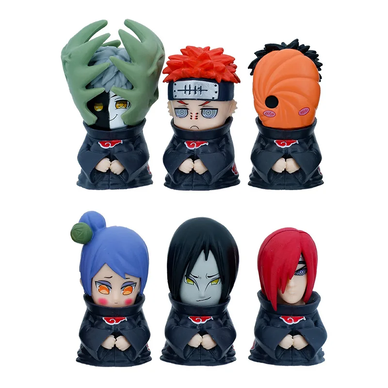 6Pcs/Set de Naruto Shippuden Anime de dibujos animados de las Figuras de Acción Q Versión Lindo Akatsuki Itachi Obito GK Modelo de Muñeca Decoración Juguetes de Regalo . ' - ' . 4