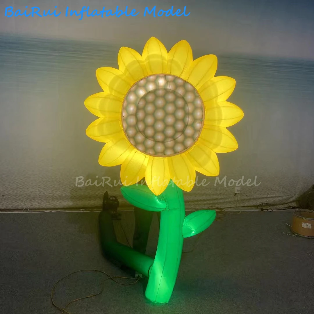 Inflable gigante Illuminous de Girasol de Pie con Luz LED Blanca de Soplado de Aire de Flores de la Boda Discoteca la Decoración de la Etapa Publicidad . ' - ' . 0