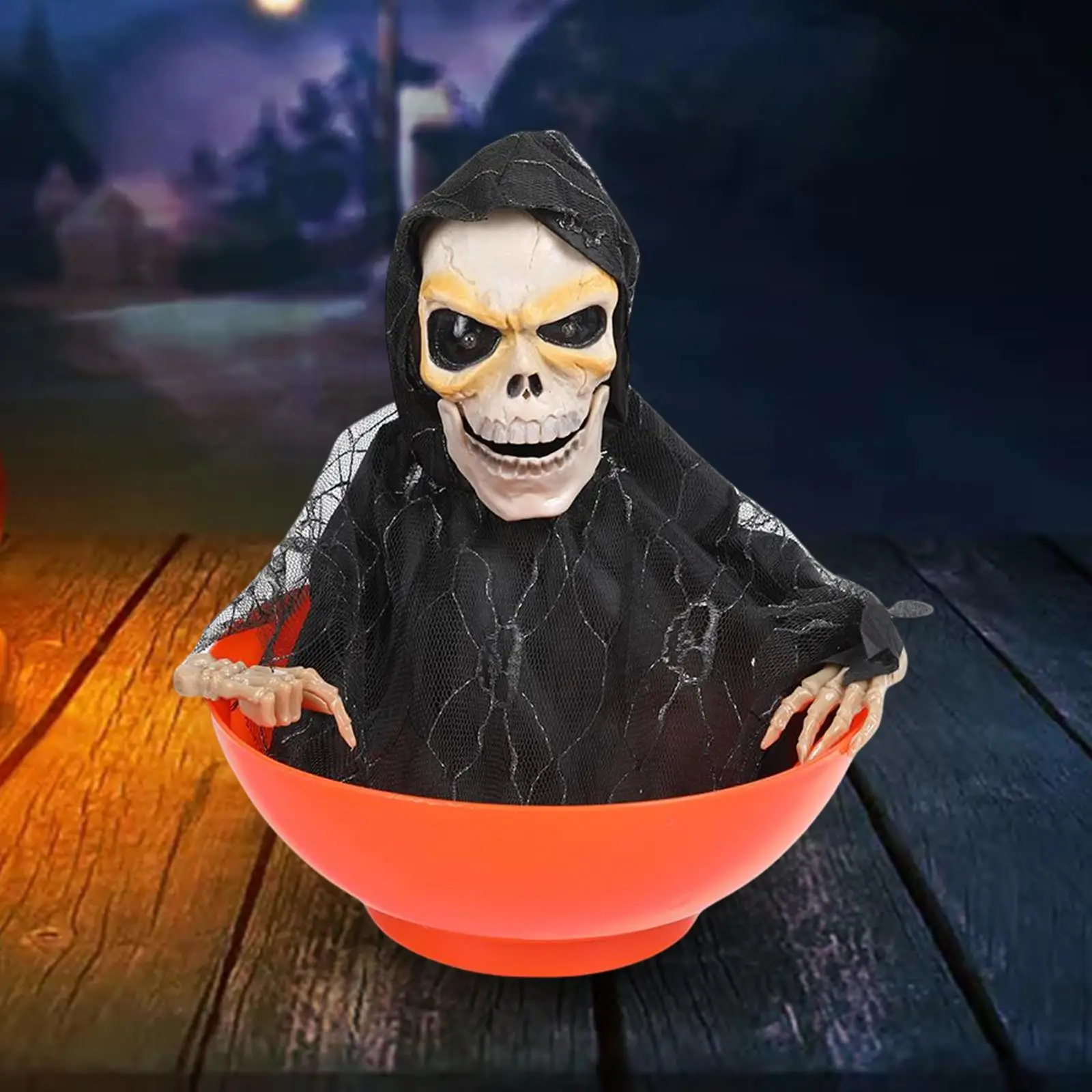 Cráneo Prop Esqueleto que brilla intensamente Espeluznante de Halloween Decoración Decorativo Plato de Fruta Complicado para Césped Encantada Paisaje de Vacaciones juguetes . ' - ' . 1