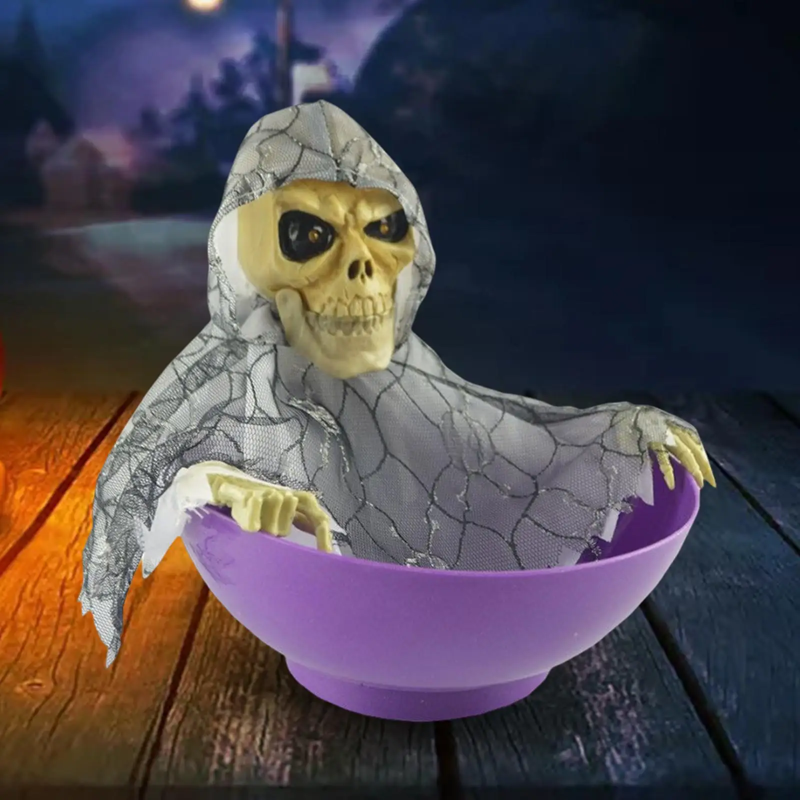 Cráneo Prop Esqueleto que brilla intensamente Espeluznante de Halloween Decoración Decorativo Plato de Fruta Complicado para Césped Encantada Paisaje de Vacaciones juguetes . ' - ' . 2