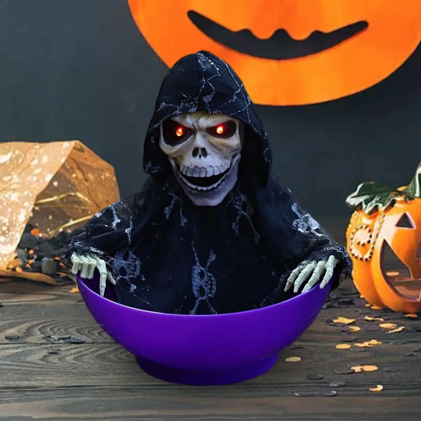 Cráneo Prop Esqueleto que brilla intensamente Espeluznante de Halloween Decoración Decorativo Plato de Fruta Complicado para Césped Encantada Paisaje de Vacaciones juguetes . ' - ' . 5