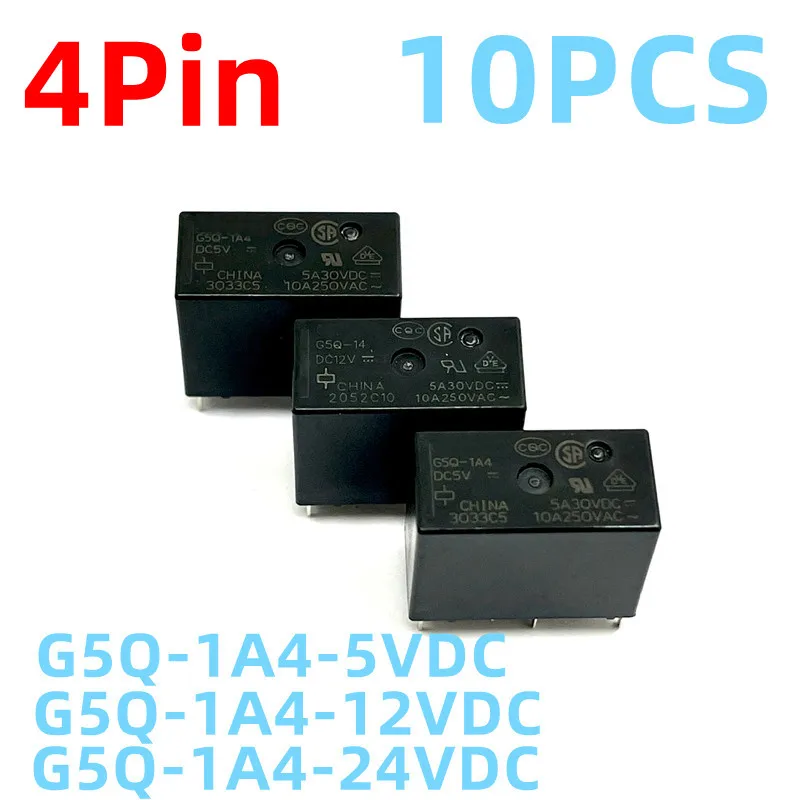 Nueva 10PCS Relés G5Q-1A4-DC5V G5Q-1A4-DC12V G5Q-1A4-DC24V 4 pines 30VDC 5A . ' - ' . 0