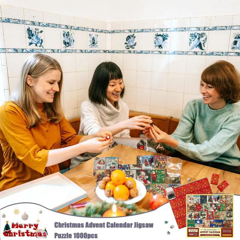 La navidad Calendario de Adviento de Puzzle 1000PCS Vacaciones de Navidad Puzzles Regalos de Navidad 2023 Navidad Rompecabezas 24 Días . ' - ' . 2