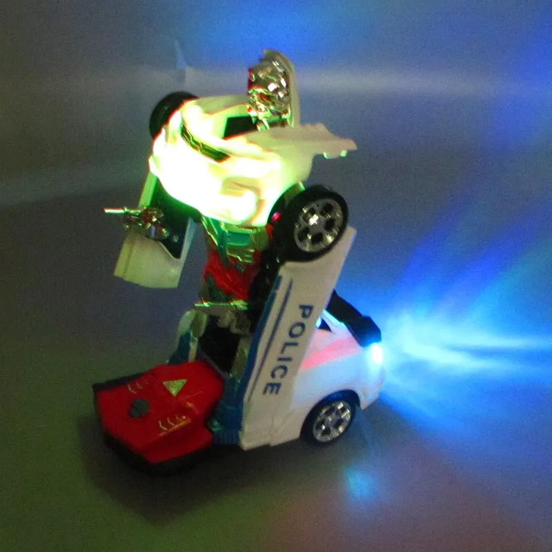 Electrónica de la Deformación de Coche Universal de la Música de la Policía de Juguete LED Eléctrico, Robot de Transformación de los Deportes de modelos de Vehículos Para Niños Regalos de Navidad . ' - ' . 2