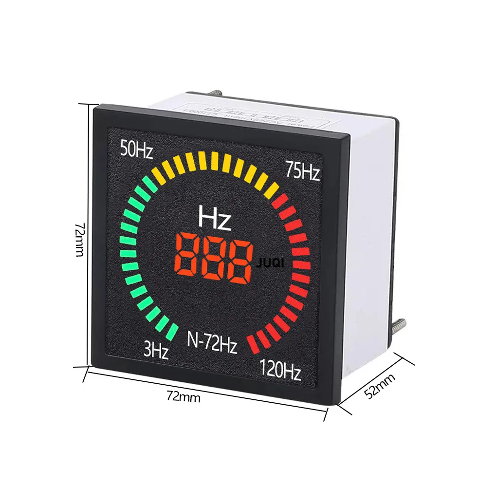 N-72 CA de la tabla rotatoria de la señal indicador de luz LED digital de la pantalla de voltaje AC50-500V corriente 3-120A frecuencia 3-120HZ medidor 72x72mm . ' - ' . 1