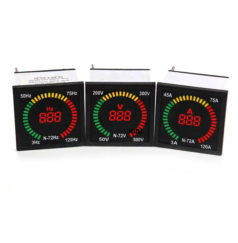 N-72 CA de la tabla rotatoria de la señal indicador de luz LED digital de la pantalla de voltaje AC50-500V corriente 3-120A frecuencia 3-120HZ medidor 72x72mm . ' - ' . 2