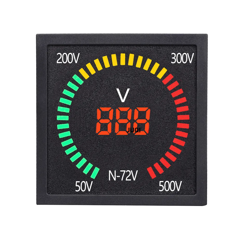 N-72 CA de la tabla rotatoria de la señal indicador de luz LED digital de la pantalla de voltaje AC50-500V corriente 3-120A frecuencia 3-120HZ medidor 72x72mm . ' - ' . 4