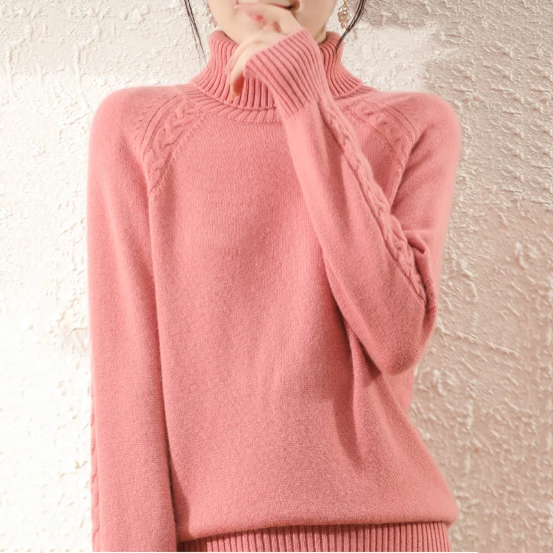 Cuello Alto Suéter Para Mujer Otoño Invierno Casual Tops De Punto De Caramelo De Colores Coreano De Manga Larga Con Fondo De Nueva Jersey Sueter Mujer . ' - ' . 3